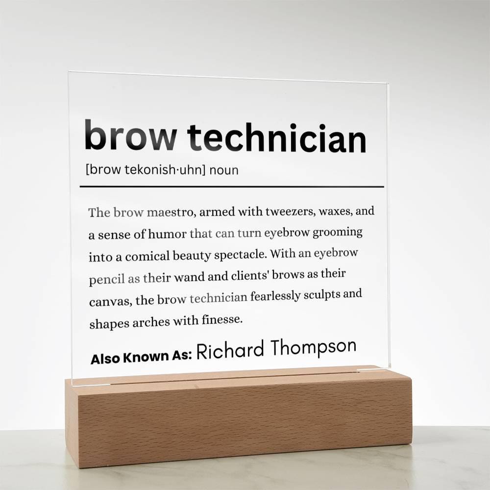 Brow Technician Gift Personalized Definition Acrylic Plaque – view 7