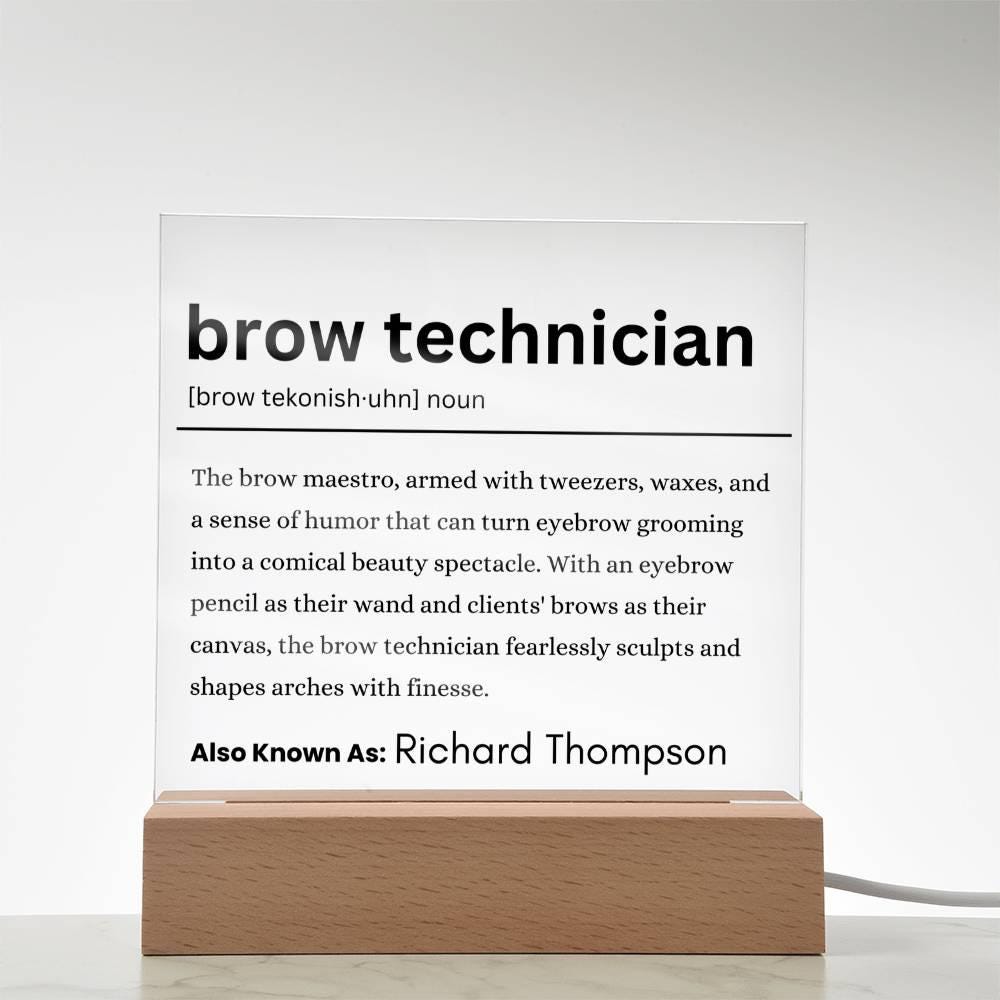 Brow Technician Gift Personalized Definition Acrylic Plaque – view 2