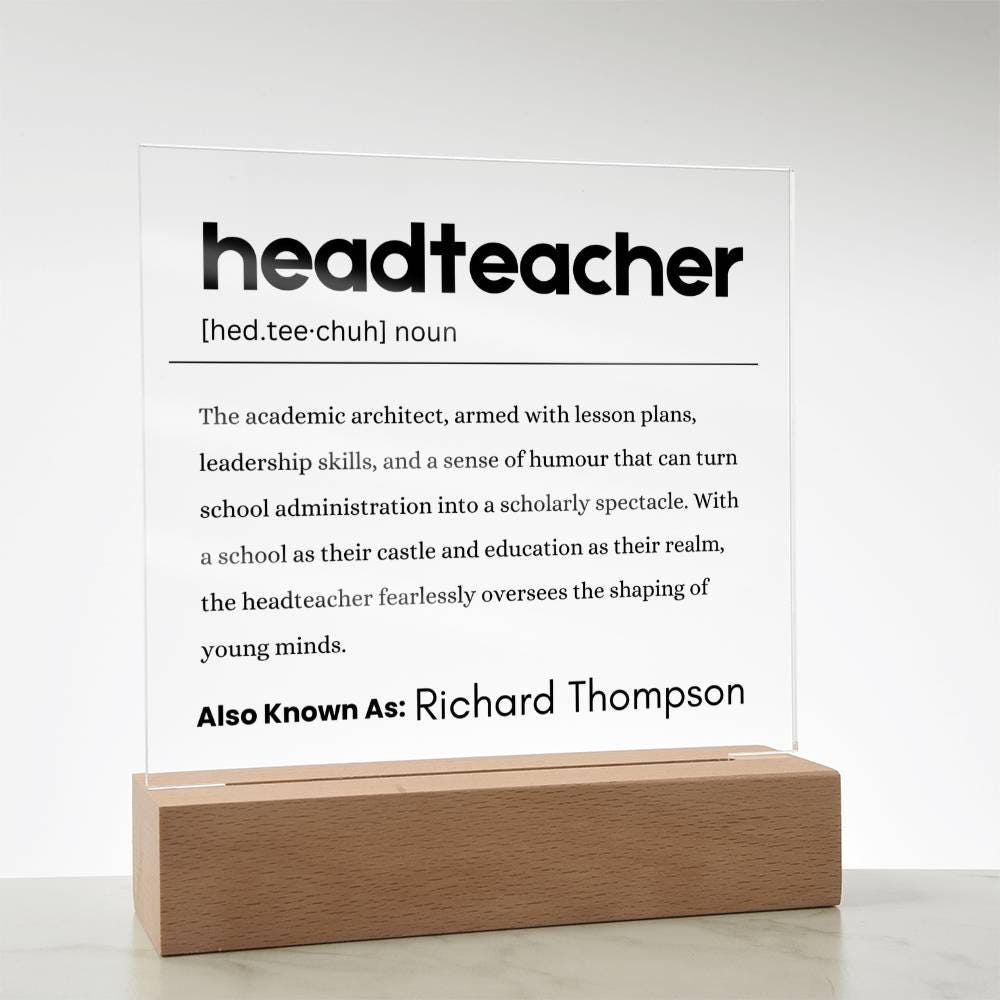Headteacher Gift Personalized Definition Plaque – Principal Retirement – view 2