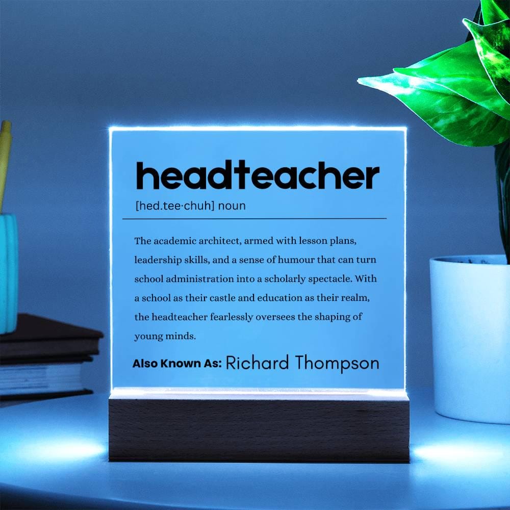 Headteacher Gift Personalized Definition Plaque – Principal Retirement – view 3