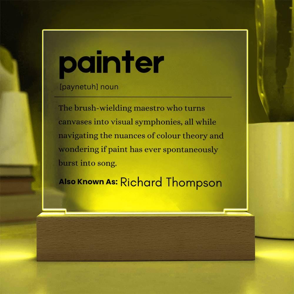 Painter Gift Personalized Definition Acrylic Plaque – Artist Gifts – view 3