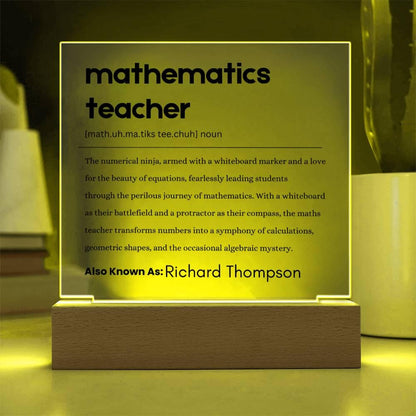 Math Teacher Gift Personalized Definition Acrylic Plaque – Gift – view 4
