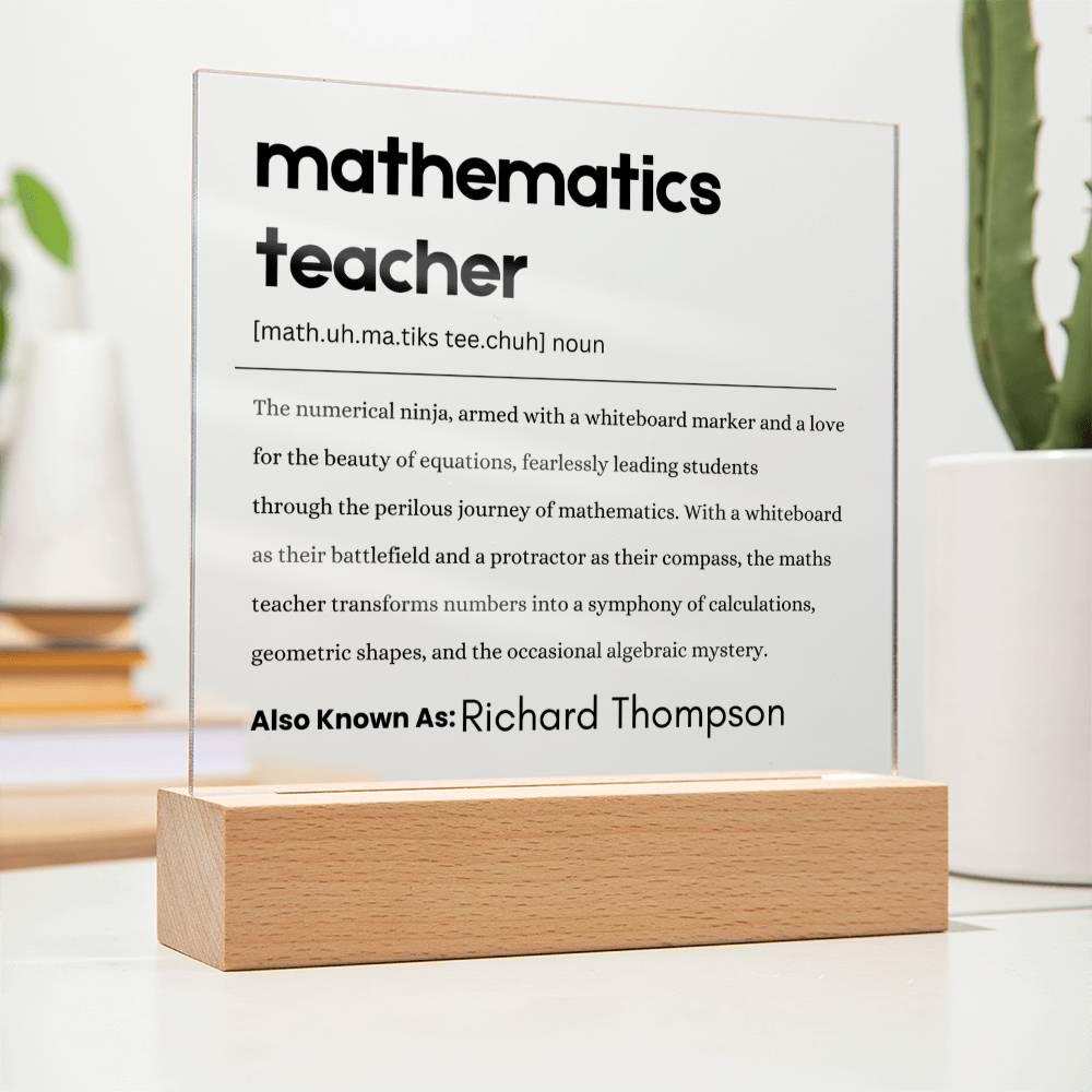 Math Teacher Gift Personalized Definition Acrylic Plaque – Gift – view 10