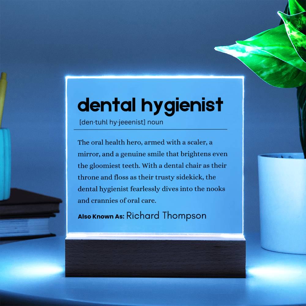 Dental Hygienist Personalized Definition Acrylic Plaque – view 3