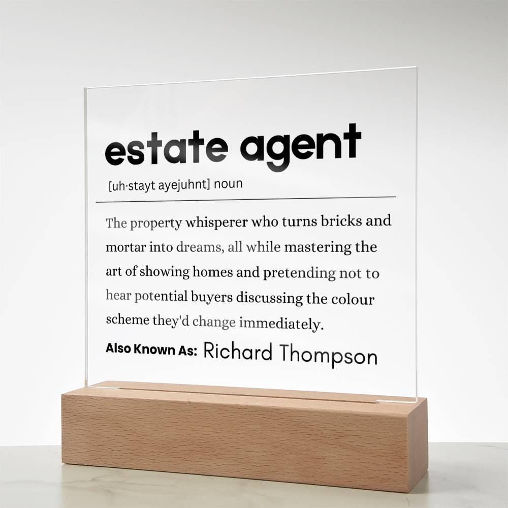 Estate Agent Gift Personalized Definition Acrylic Plaque – view 8