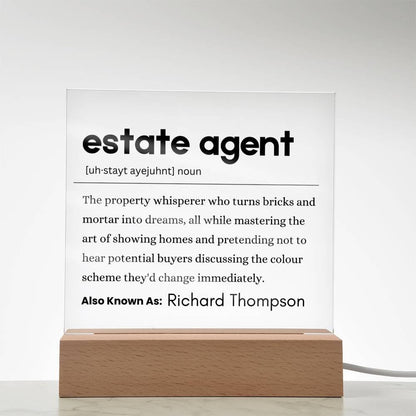 Estate Agent Gift Personalized Definition Acrylic Plaque – view 7