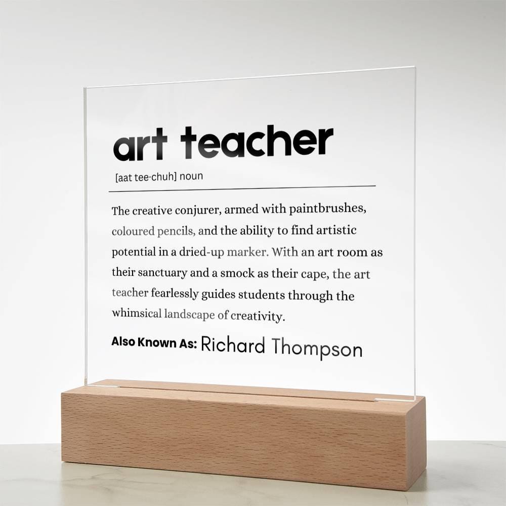 Art Teacher Gift Personalized Definition Acrylic Plaque – view 8