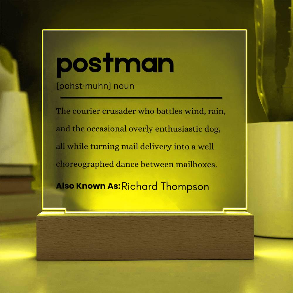 Postman Gift Personalized Definition Acrylic Plaque – Mail Carrier – view 4