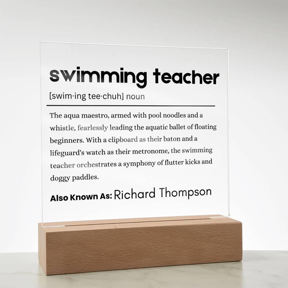 Swimming Teacher Gift Personalized Definition Acrylic Plaque – Gift – view 10