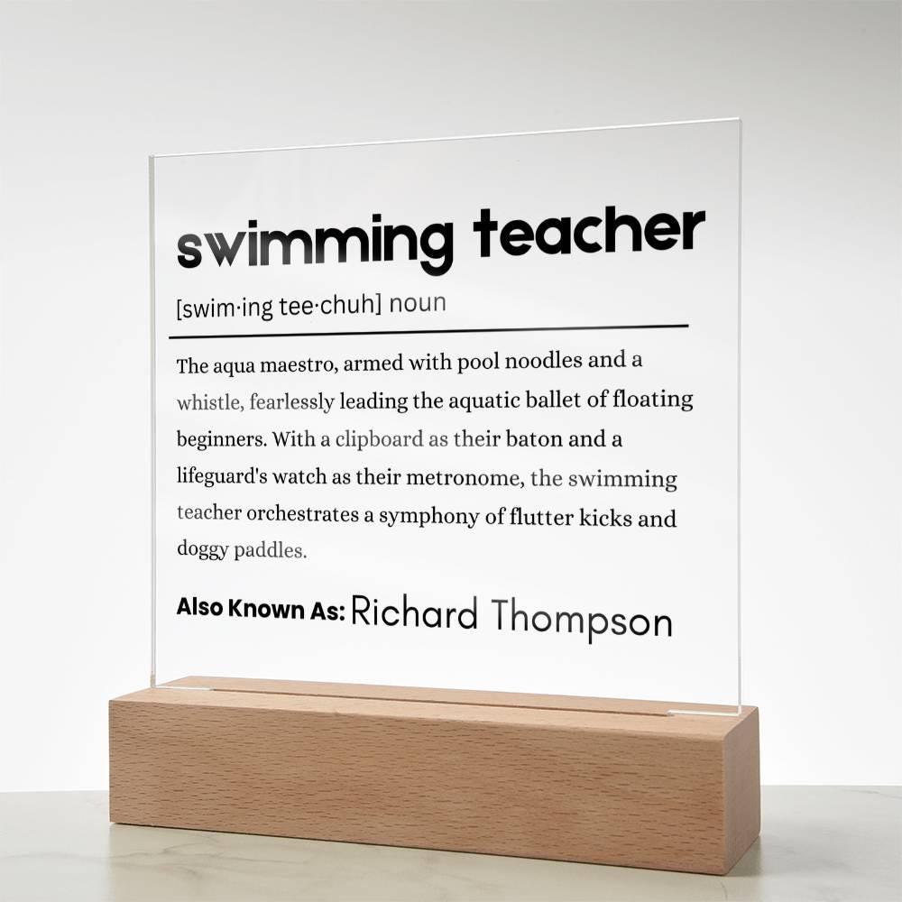 Swimming Teacher Gift Personalized Definition Acrylic Plaque – Gift – view 8