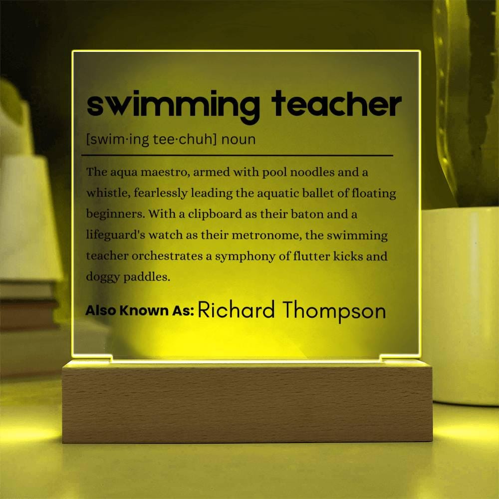 Swimming Teacher Gift Personalized Definition Acrylic Plaque – Gift – view 4