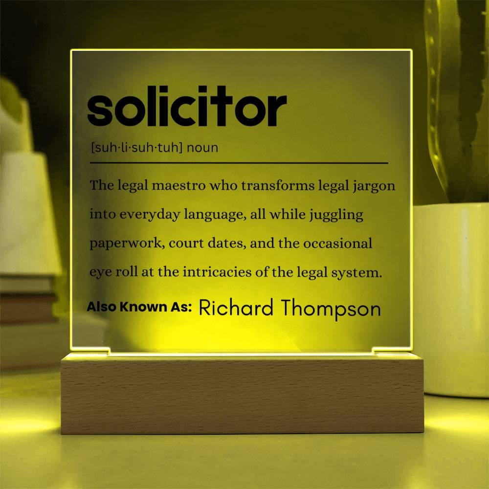 Solicitor Gift Definition Plaque – Gift for Solicitor – Law School – view 4