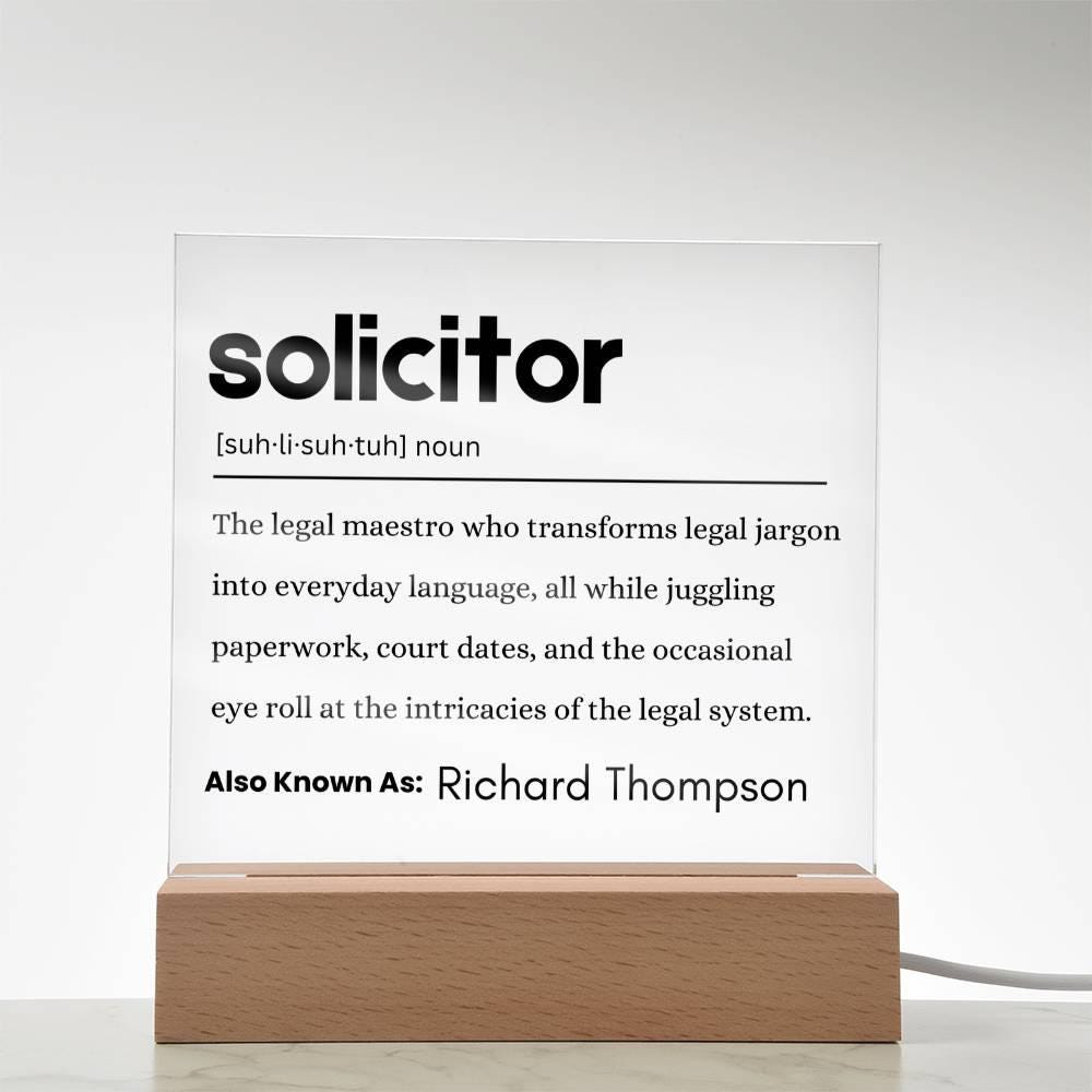 Solicitor Gift Definition Plaque – Gift for Solicitor – Law School – view 7
