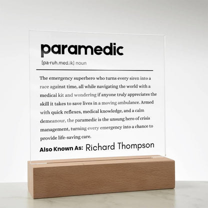 Paramedic Gift Personalized Definition Acrylic Plaque – EMT Gifts – view 10