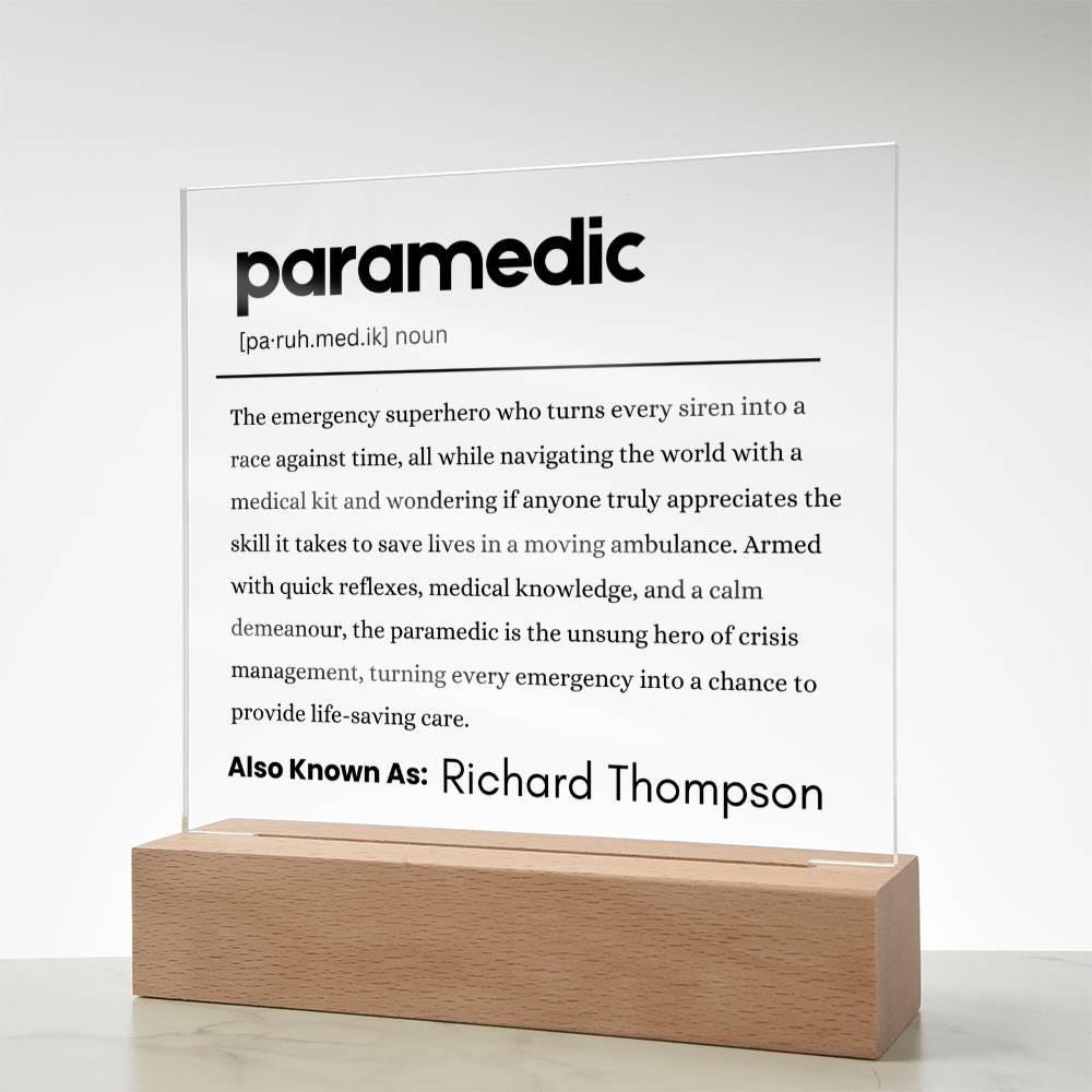 Paramedic Gift Personalized Definition Acrylic Plaque – EMT Gifts – view 8