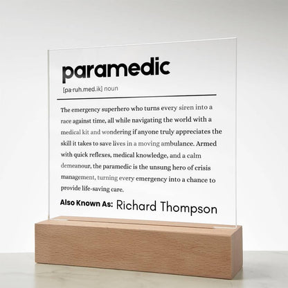 Paramedic Gift Personalized Definition Acrylic Plaque – EMT Gifts – view 8