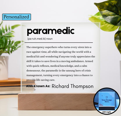Paramedic Gift Personalized Definition Acrylic Plaque – EMT Gifts