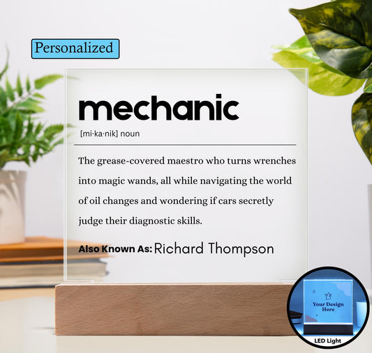 Mechanic Gift Personalized Definition Acrylic Plaque – Custom Mechanic – view 2