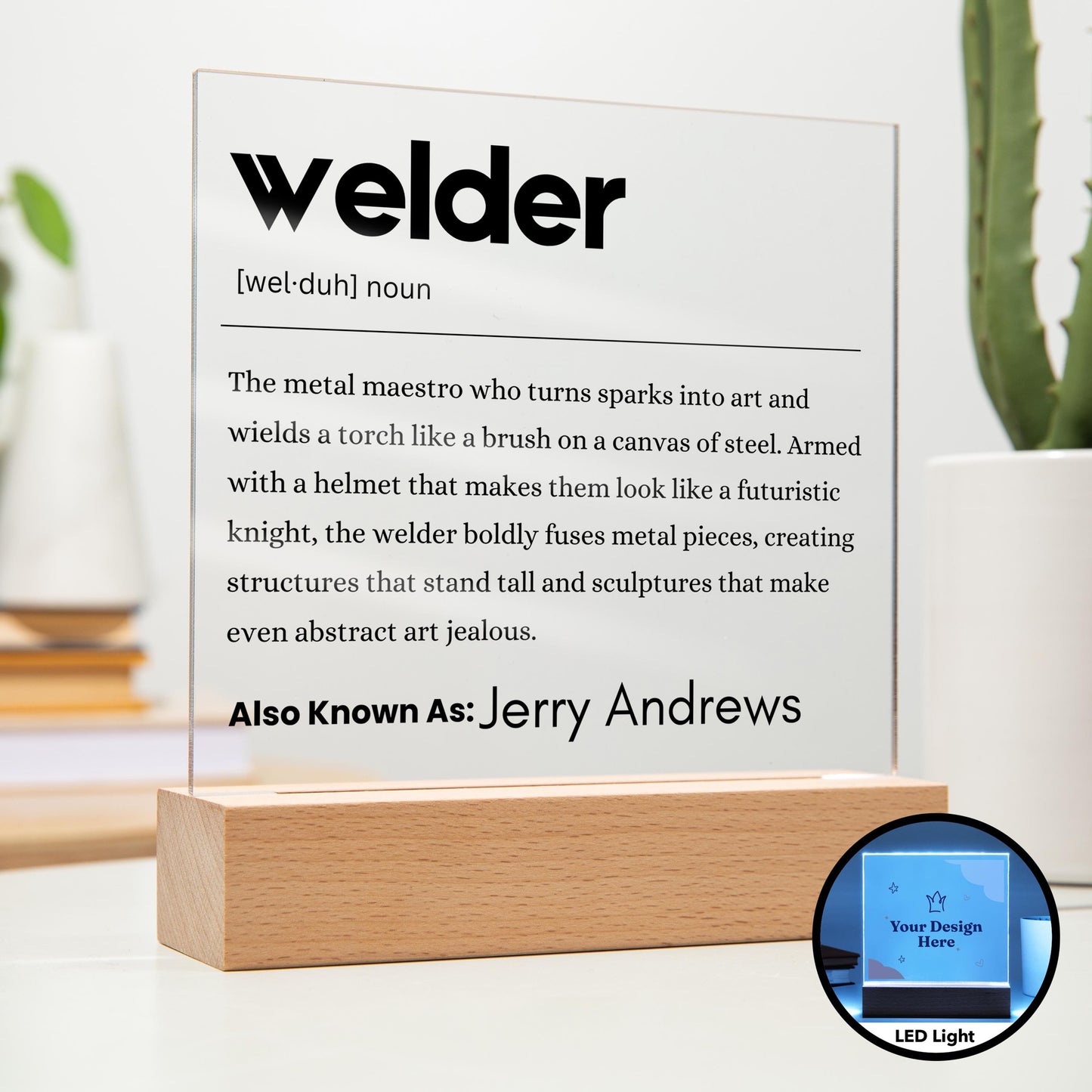 Welder Gift Personalized Definition Acrylic Plaque – Welding Gifts