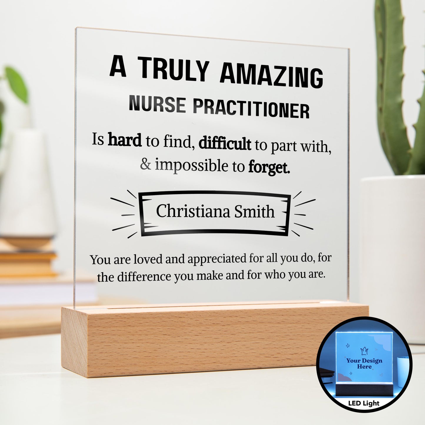 Nurse Practitioner Appreciation Personalized Plaque – Gift for Np – view 2