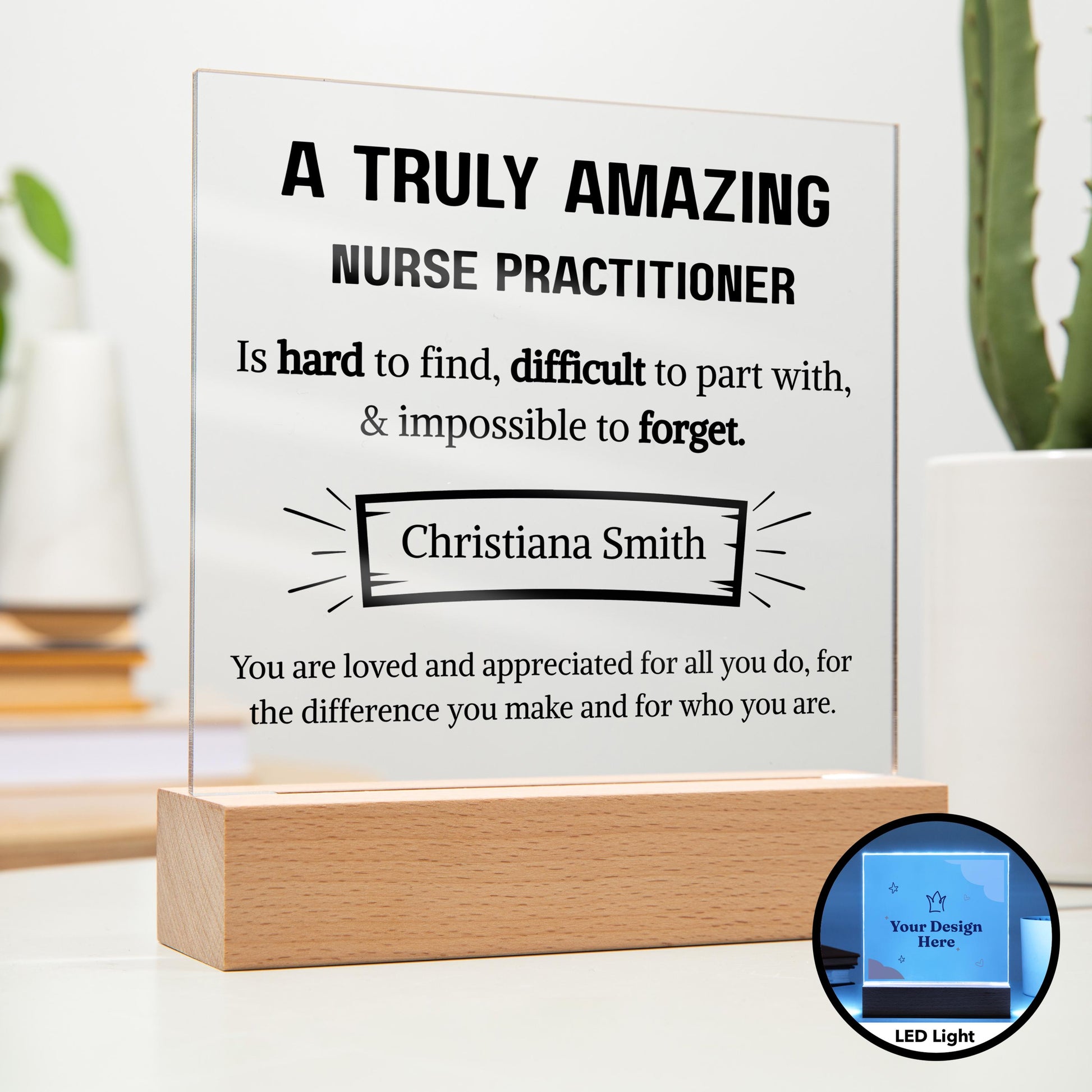 Nurse Practitioner Appreciation Personalized Plaque – Gift for Np – view 2