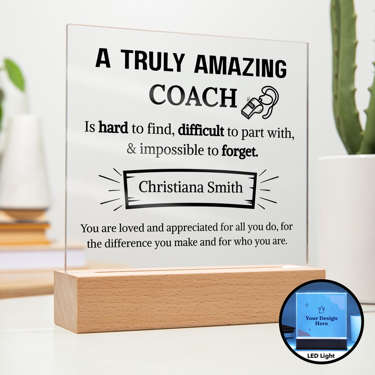 Coach Appreciation Personalized Acrylic Plaque – Gift for Coach – view 2
