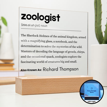 Zoologist Gift Personalized Definition Acrylic Plaque – view 8