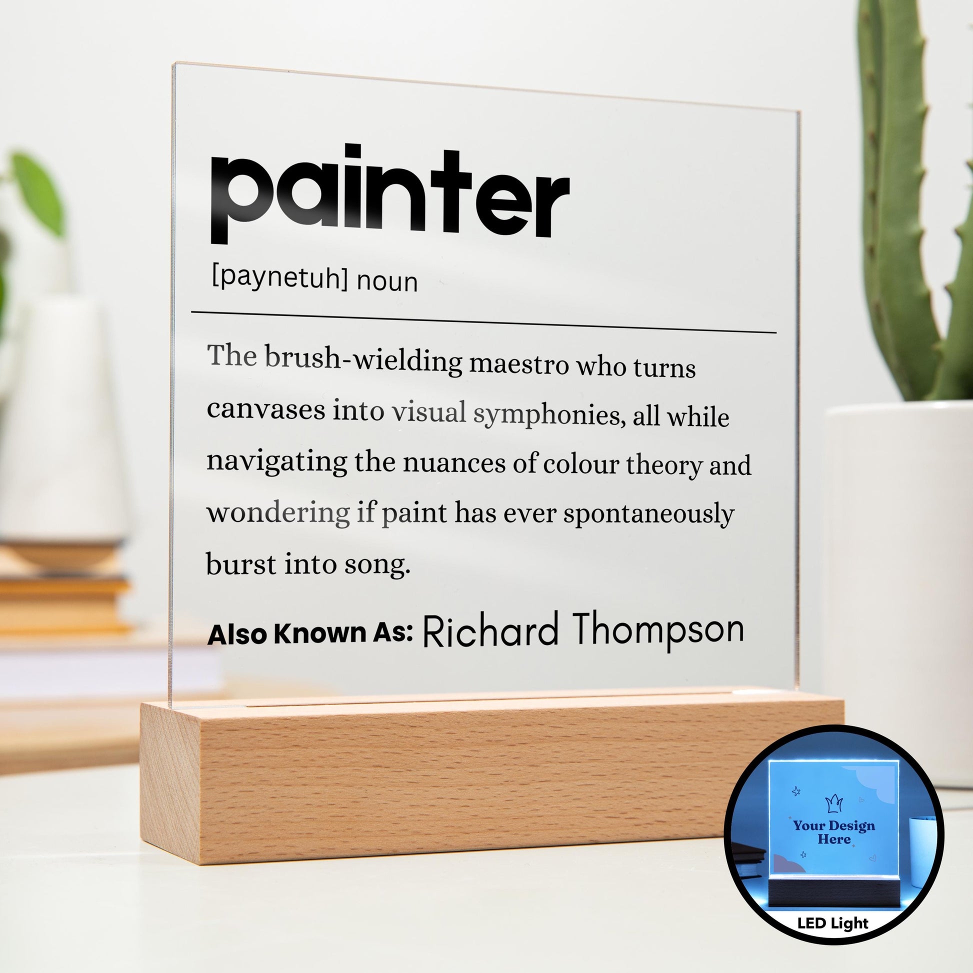 Painter Gift Personalized Definition Acrylic Plaque – Artist Gifts