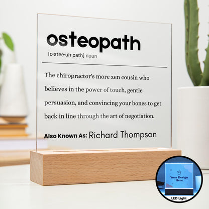 Osteopath Gift Personalized Definition Acrylic Plaque