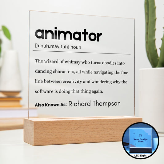 Animator Gift Personalized Definition Acrylic Plaque – Birthday Gift