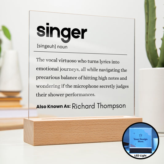 Singer Gift Personalized Definition Acrylic Plaque