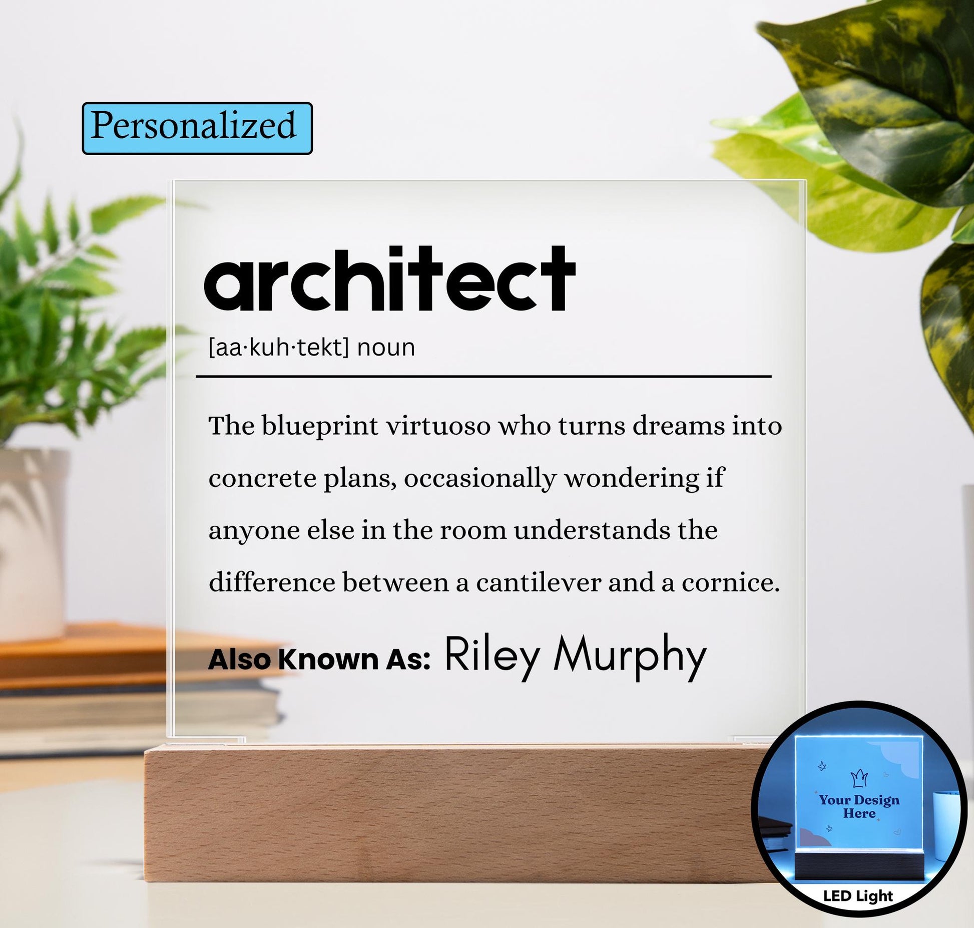 Architect Gift Personalized Definition Acrylic Plaque – view 7