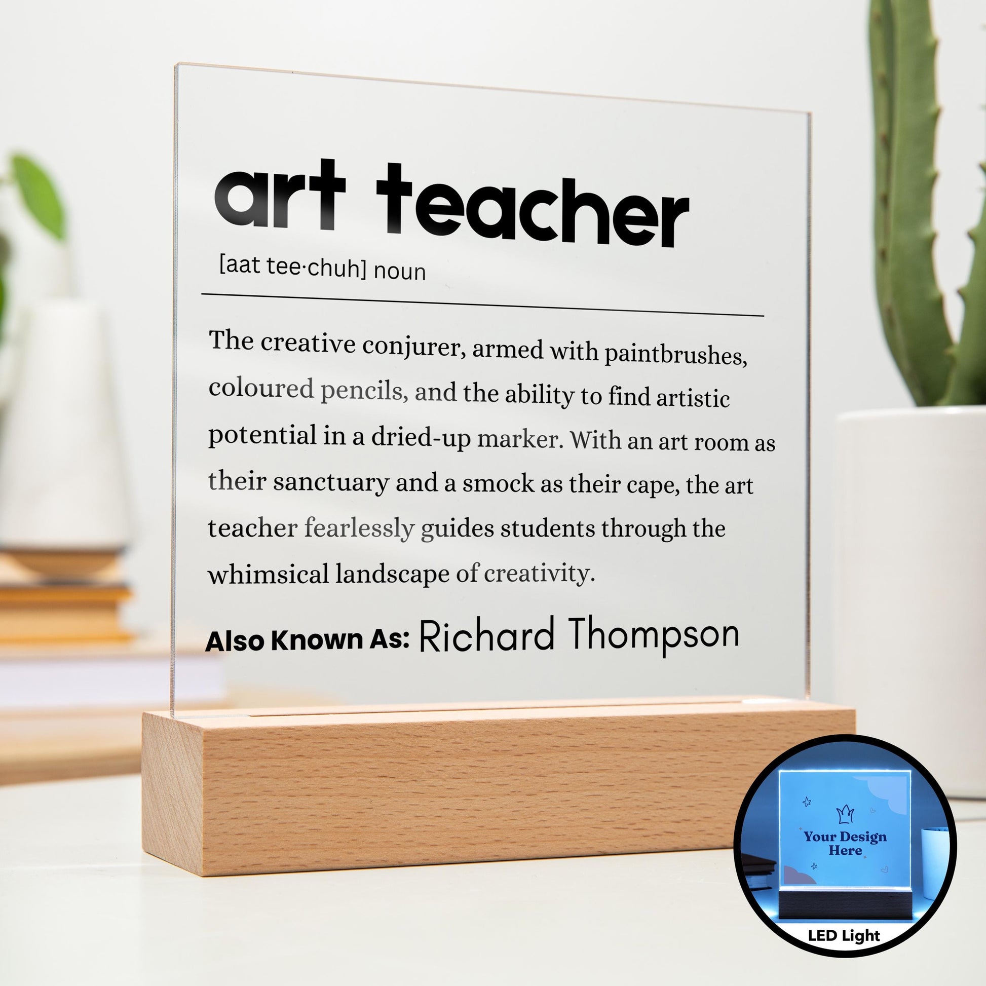 Art Teacher Gift Personalized Definition Acrylic Plaque – view 2