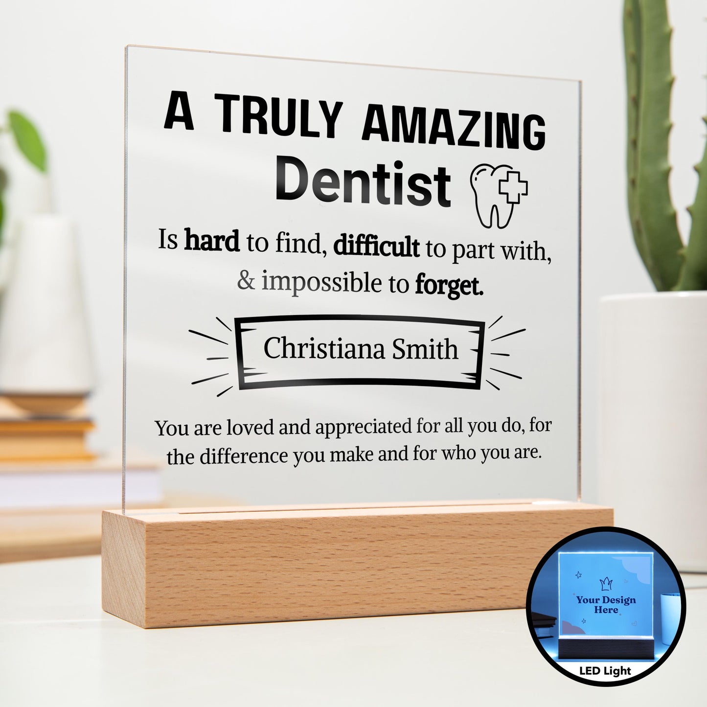 Dentist Appreciation Personalized Plaque – Gift for Dentist – view 8