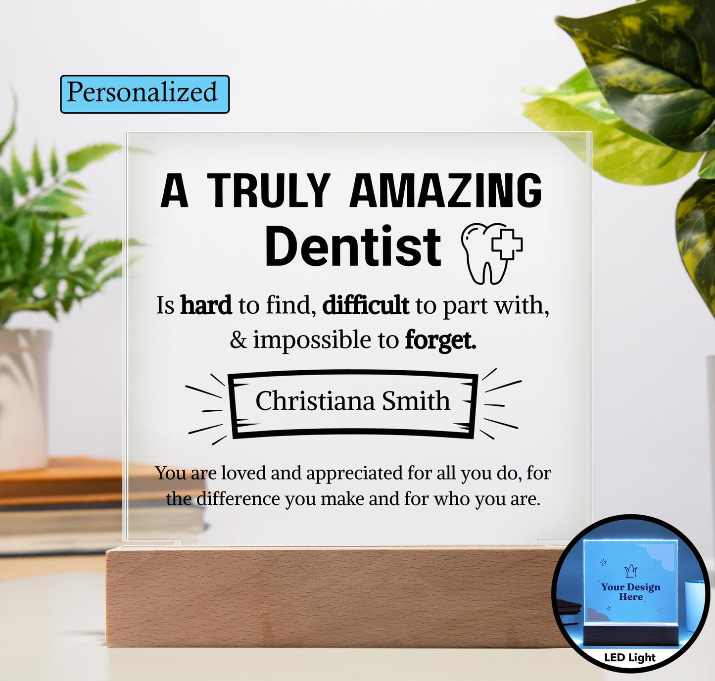 Dentist Appreciation Personalized Plaque – Gift for Dentist