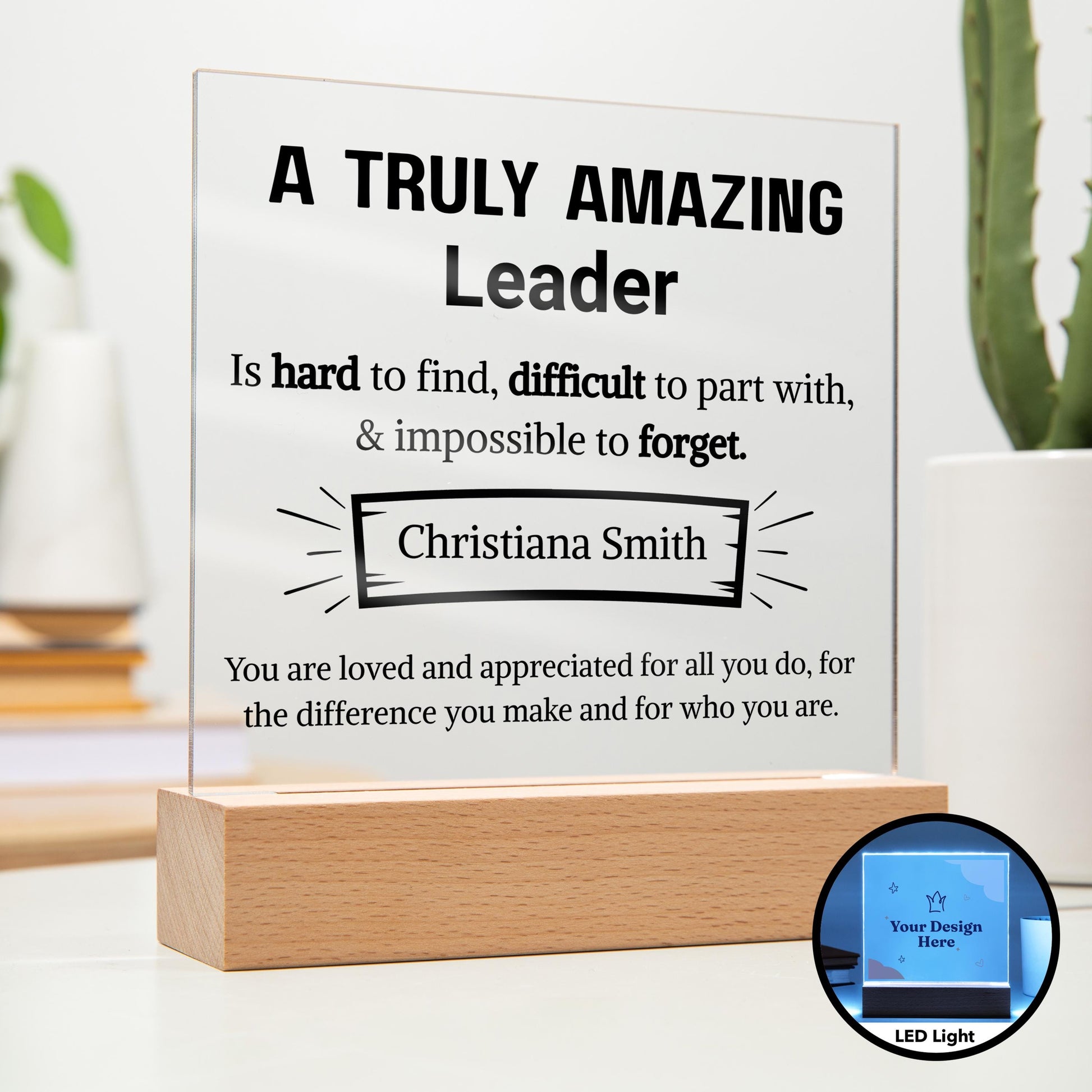 Leader Appreciation Personalized Acrylic Plaque – Gift for Leader – view 8