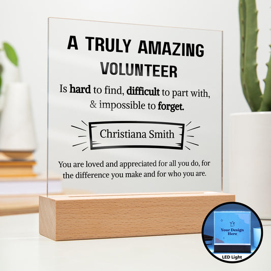 Volunteer Appreciation Personalized Acrylic Plaque – School Volunteer