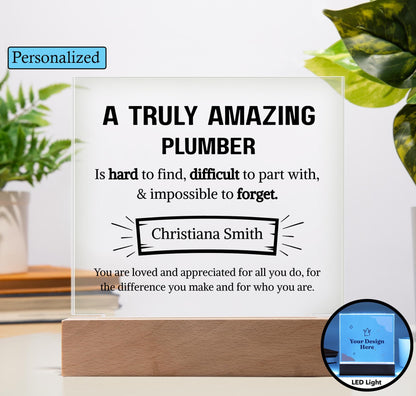 Plumber Appreciation Personalized Plaque – Gift for Plumber