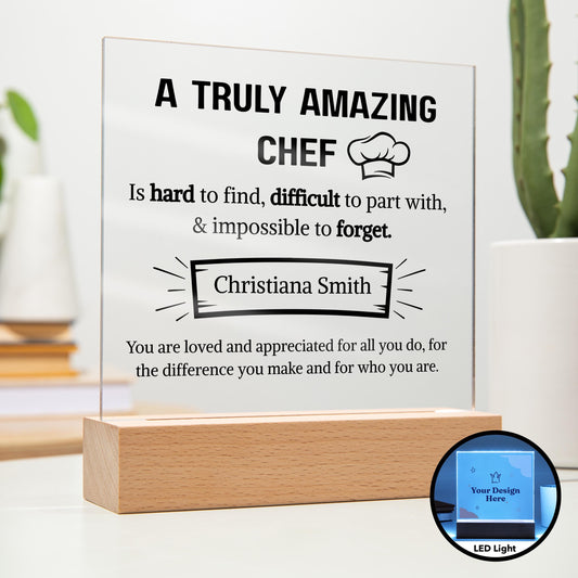 Chef Appreciation Personalized Acrylic Plaque – Gift For Chef