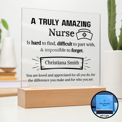 Nurse Appreciation Personalized Acrylic Plaque – Gift for Nurse