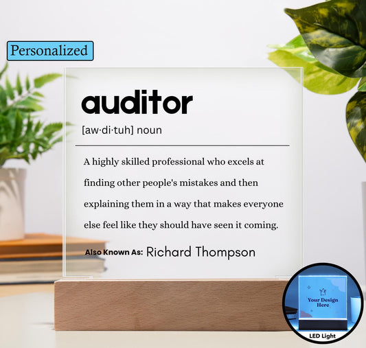 Auditor Gift Personalized Definition Acrylic Plaque – Auditor Birthday