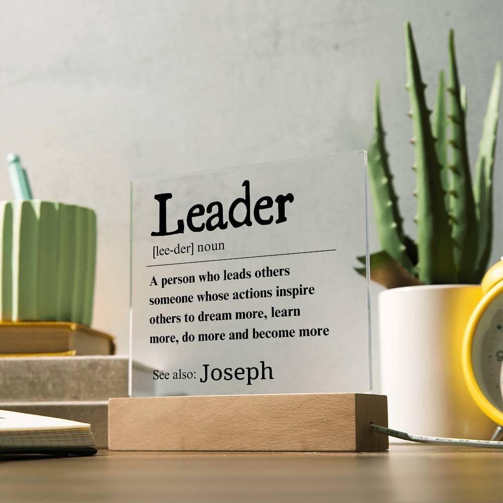 Custom Leader LED Acrylic Plaque – Unique Gift for Team Leader