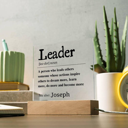 Custom Leader LED Acrylic Plaque – Unique Gift for Team Leader