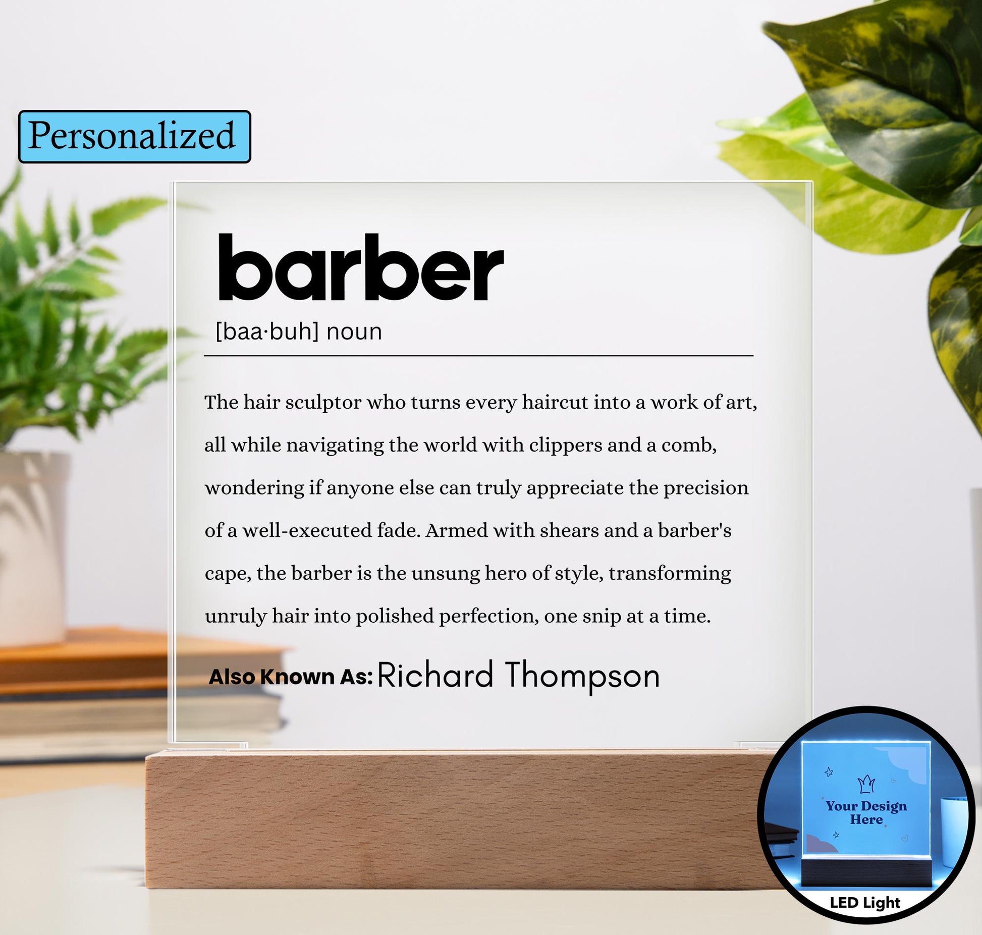 Personalized Barber Definition Acrylic Plaque – Gifts for Barber