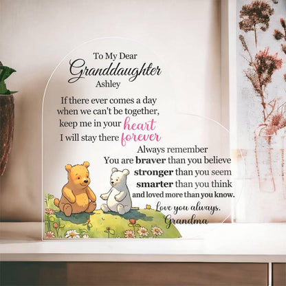 To My Granddaughter Personalized Acrylic Plaque – Gifts from Nana – view 10