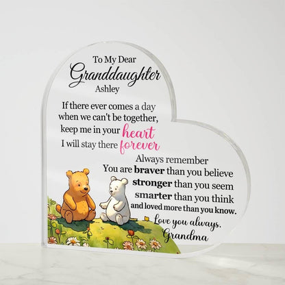 To My Granddaughter Personalized Acrylic Plaque – Gifts from Nana – view 3
