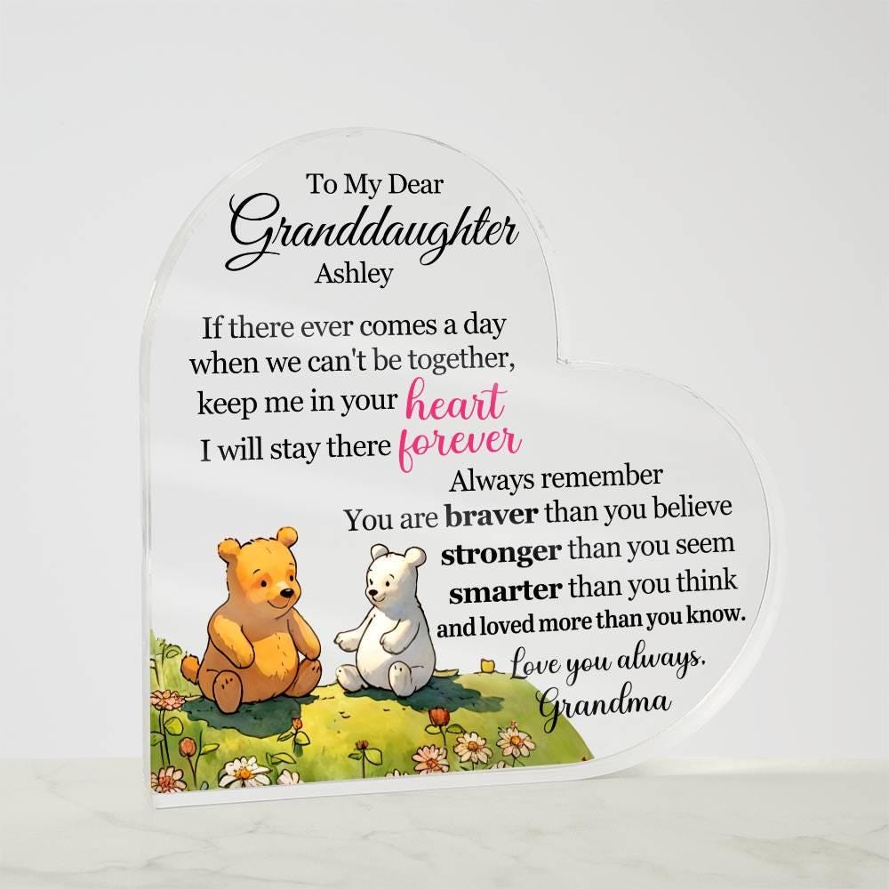 To My Granddaughter Personalized Acrylic Plaque – Gifts from Nana – view 6