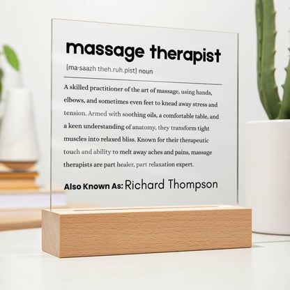 Massage Therapist Definition Personalized Plaque – view 9