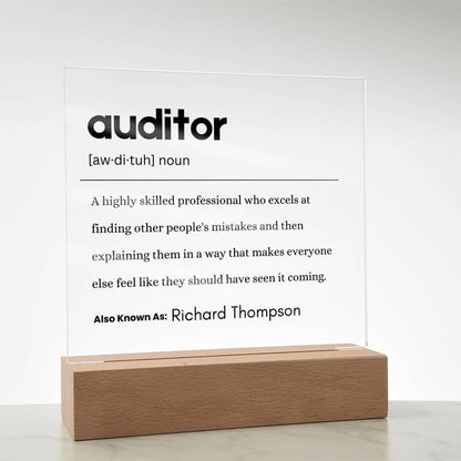 Auditor Gift Personalized Definition Acrylic Plaque – Auditor Birthday – view 9