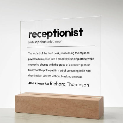 Personalized Receptionist Definition Plaque – Vet Receptionist – view 8